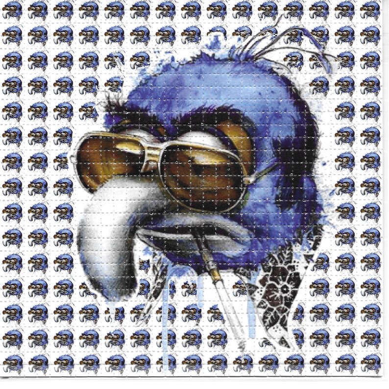 Ink Blotter Paper - 青い鳥アニメ LSD 酸フリーブロッターアートプリントトリッピー穴あき紙ペイント印刷装飾壁絵イーグル画像