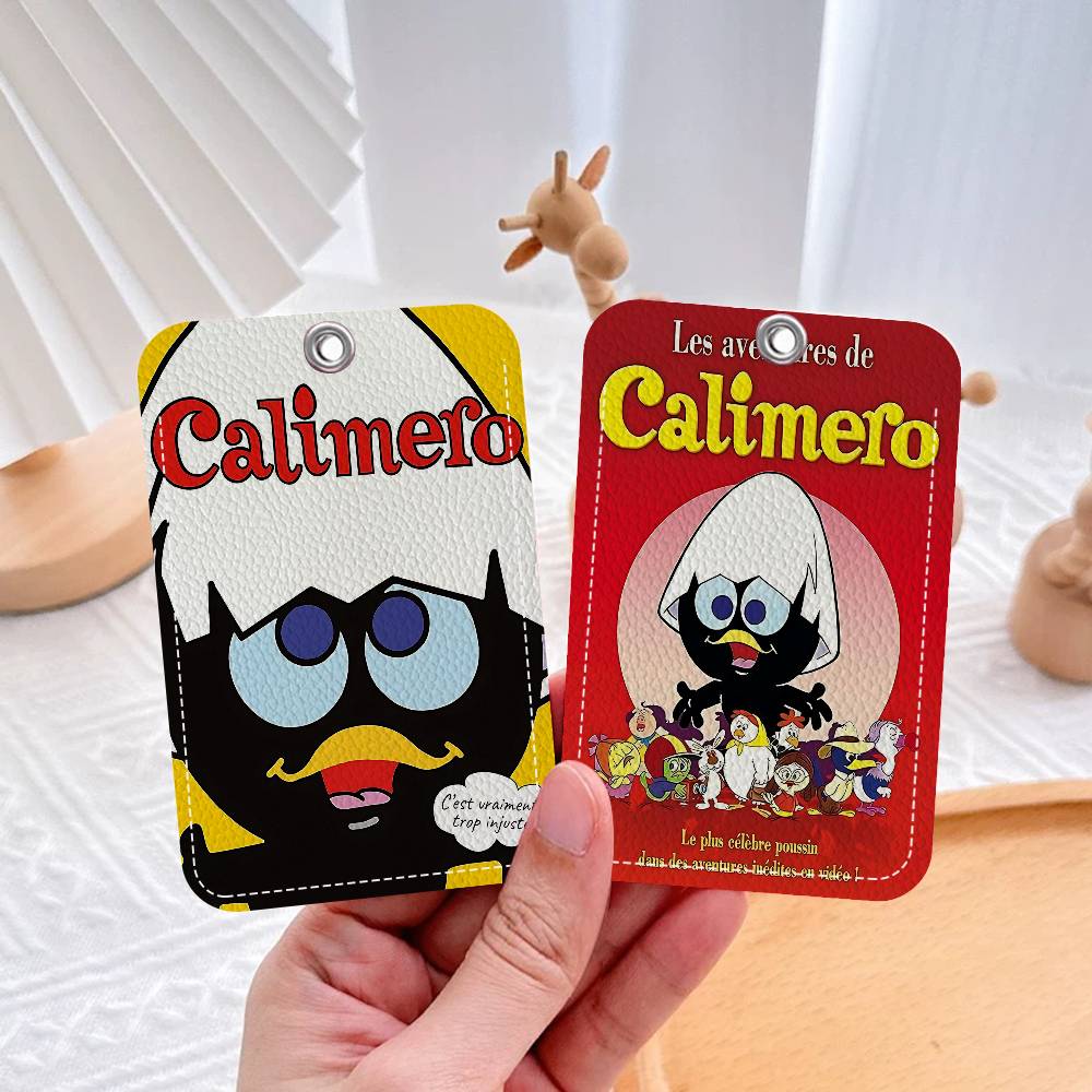 Card Index Box - 漫画 C-カリメロ 1Pc PU レザーカードホルダーキーホルダーキーリングドアロックアクセスタグ ID