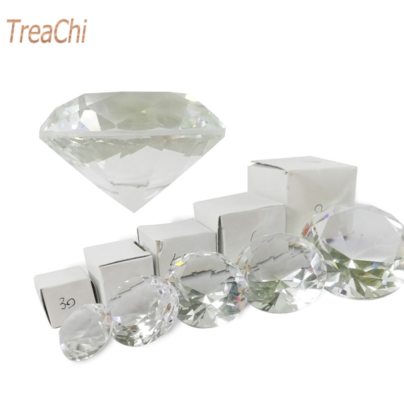 Paper Weight Crystal - クリスタルクリア文鎮ファセットカットガラス巨大なダイヤモンドジュエリー装飾クラフト