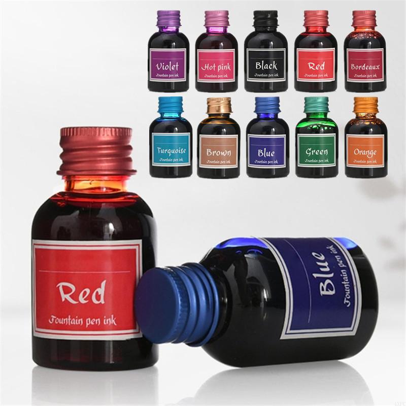 Fountain Pen Bottled Ink - 10 色 1 ボトル純粋なカラフルな 30 ミリリットル万年筆インク詰め替えインク文具学校事務用品ドロップシッピング