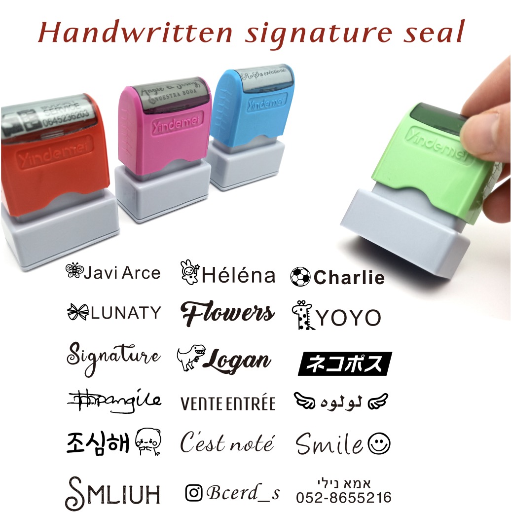 Rubber Date Stamp - カスタム教師名インクスタンプ署名書道セルフインキングパーソナライズレタースタンプ学校の学生用