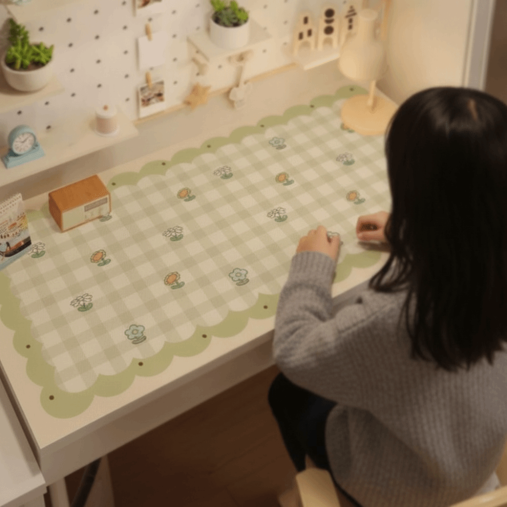 Leather Desk Pad - 学習クッション漫画デスクマット防水両面キーボードマットレザーかわいいマウスパッド学校用