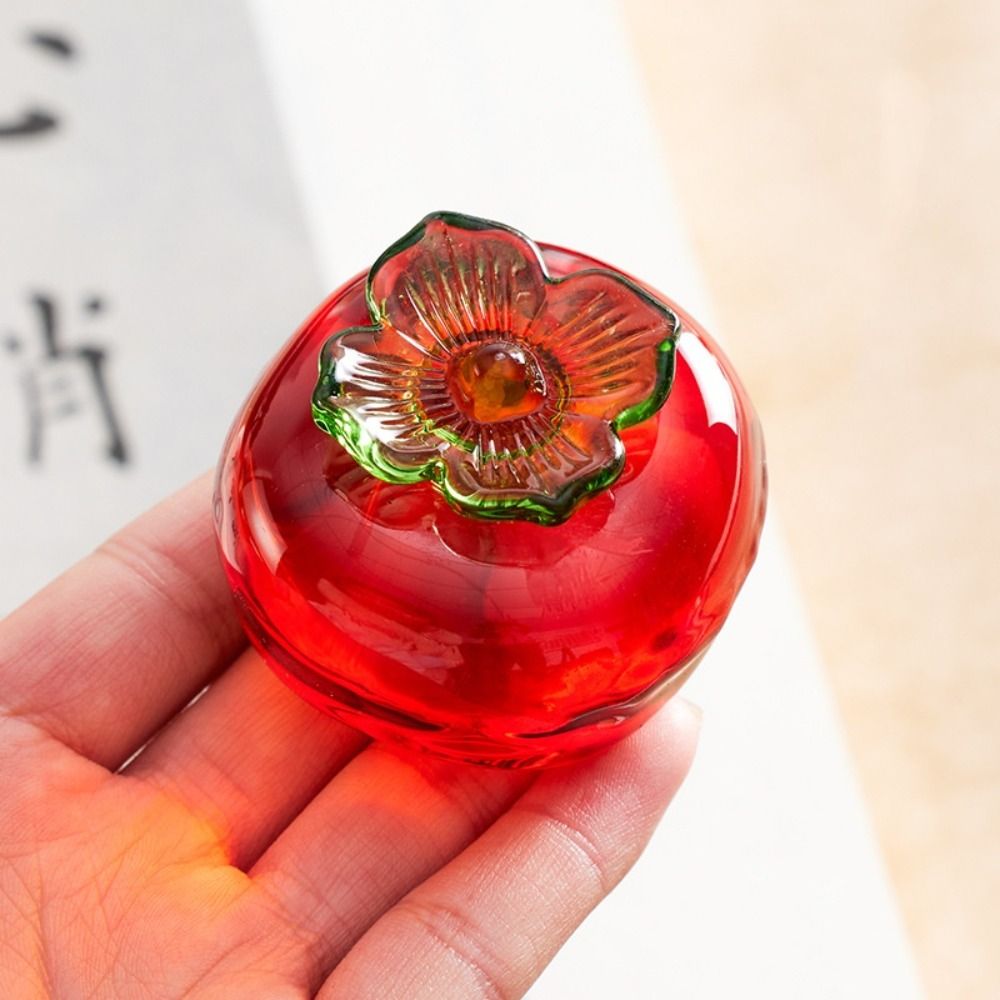 Paper Weight Crystal - プロのクリスタルガラスペーパーウェイト、伝統的な書き体のカボチャ柿ペーパーウェイト、アーティストの絵画・書道アクセサリー