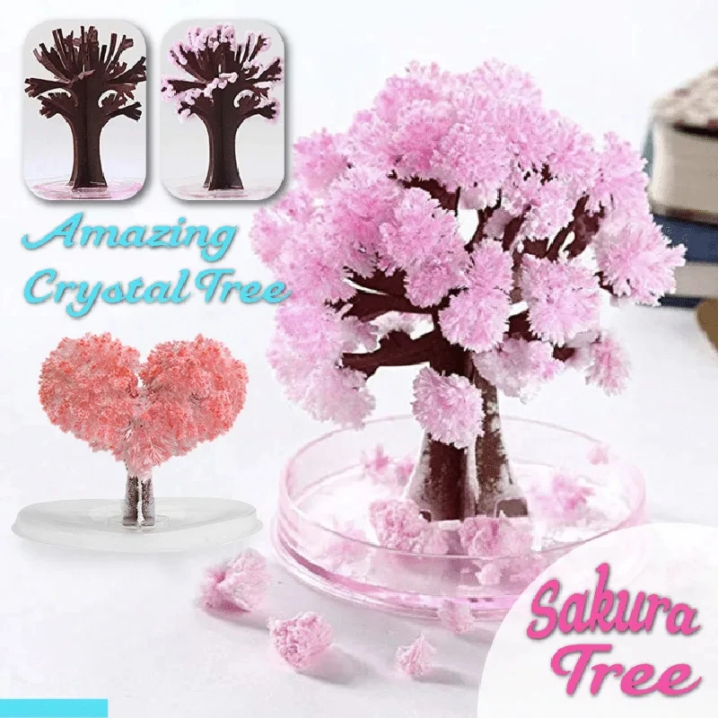Paper Weight Crystal - ミニマジックサクラミニチュアツリー DIY クリスタル成長紙プランタスミニチュア装飾品装飾ノベルティ男の子女の子ギフト科学おもちゃ