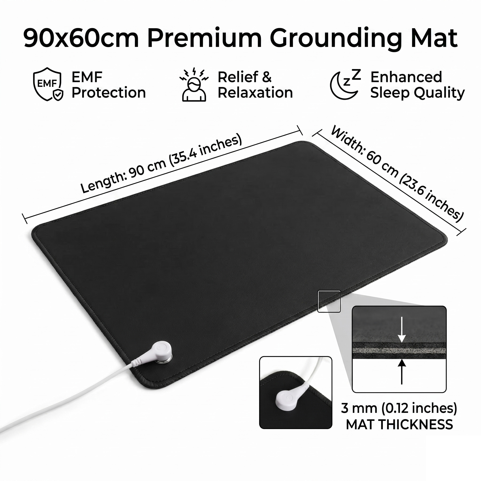 Leather Desk Pad - 3mm PUレザー接地マット アースパッド 静電気防止 ESD EMF保護