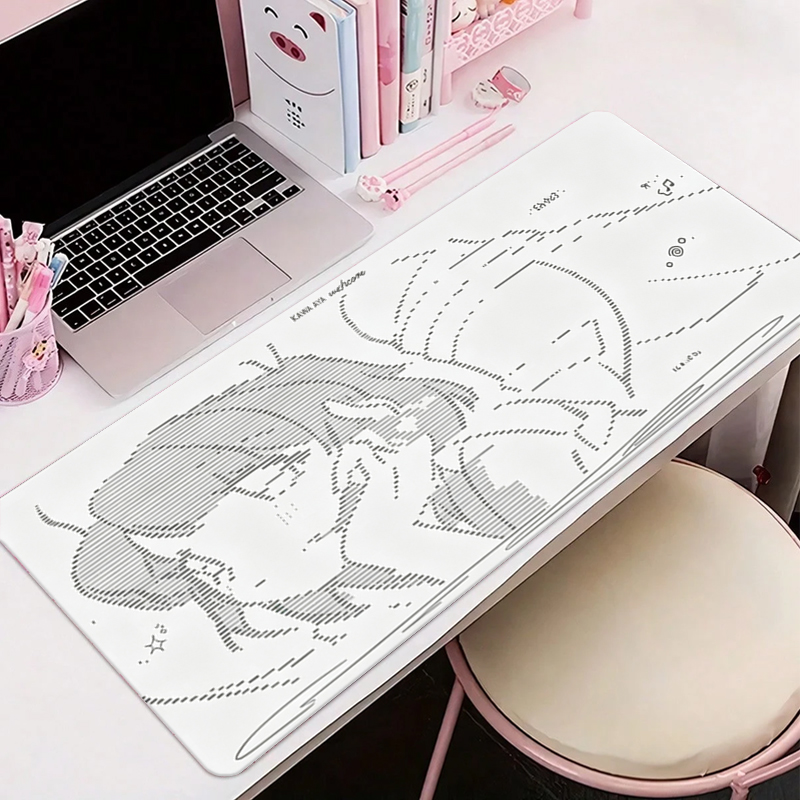 Leather Desk Pad - 1 個革製マウスパッドアニメエンジェルガール Y2k かわいい大型コンピュータキーボード HD レザーデスクマットかわいいゲームオフィス