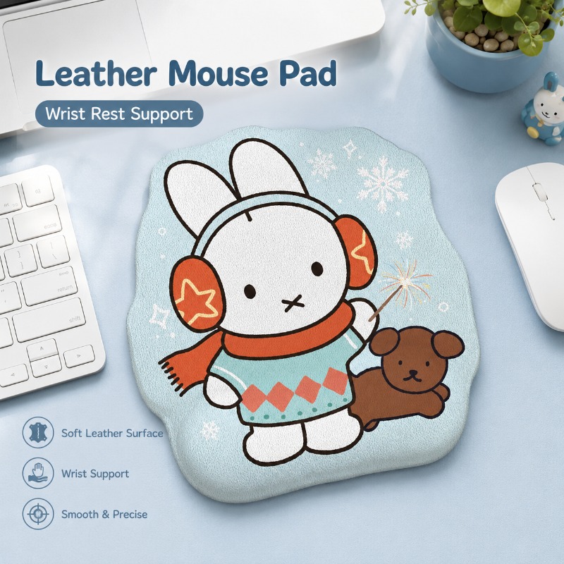 アニメミッフィー革製マウスパッド、リストレスト付き、小型コン - Leather Desk Pad のレビューと価格