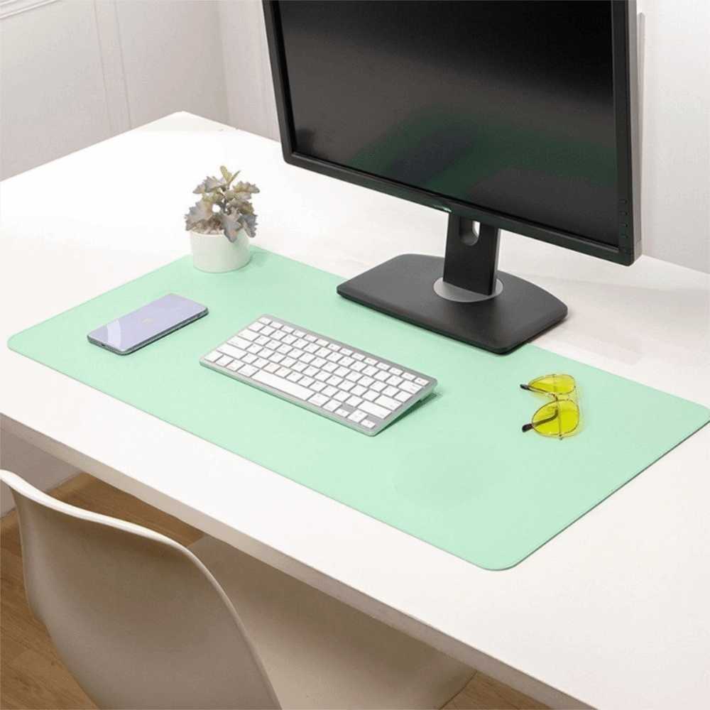 PUレザー製両面デスクマット 防水 ソフト 折りたたみ式 マ - Leather Desk Pad のレビューと価格