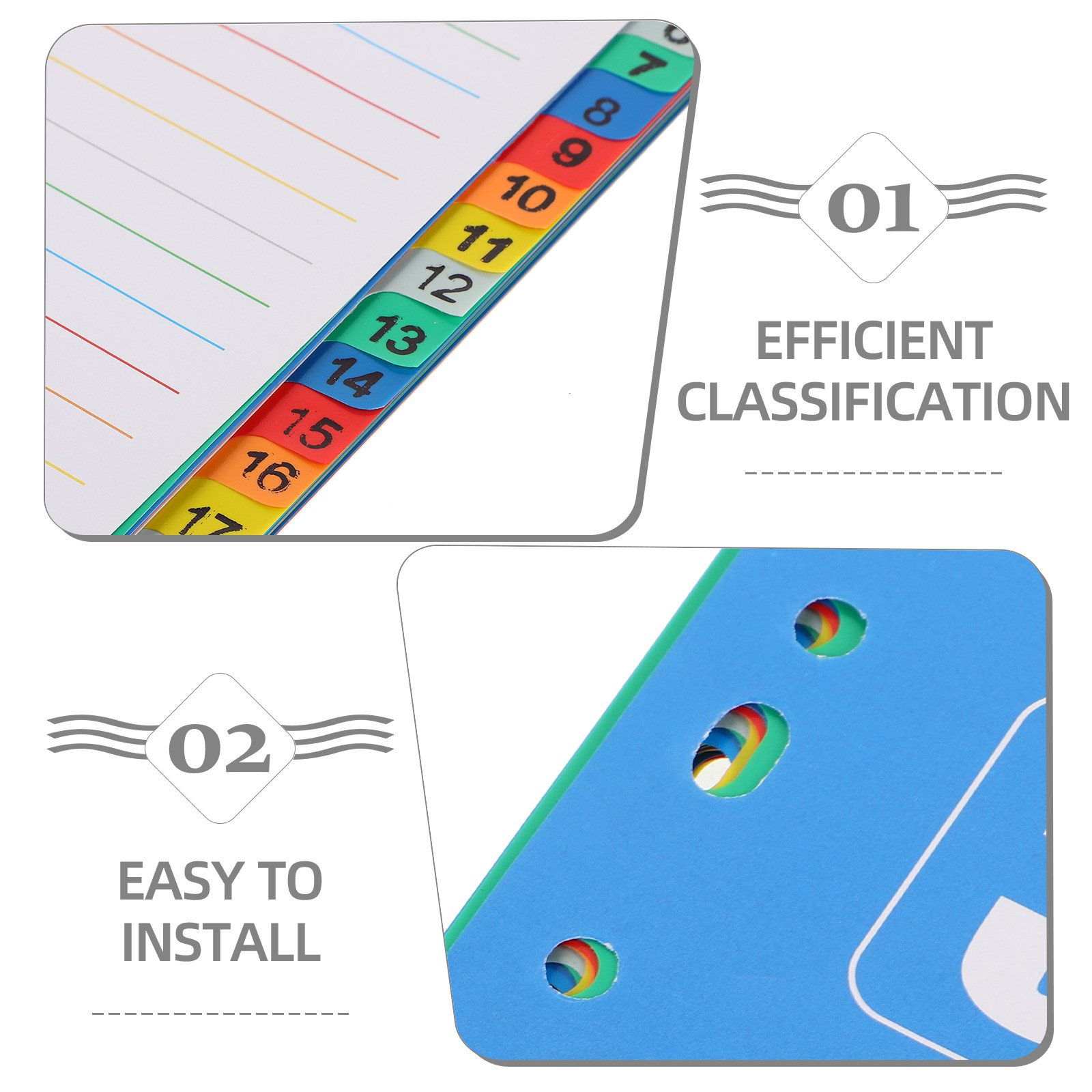 A4サイズ11穴プラスチックインデックスディバイダー、1-3 - Tab Divider A4 のレビューと価格