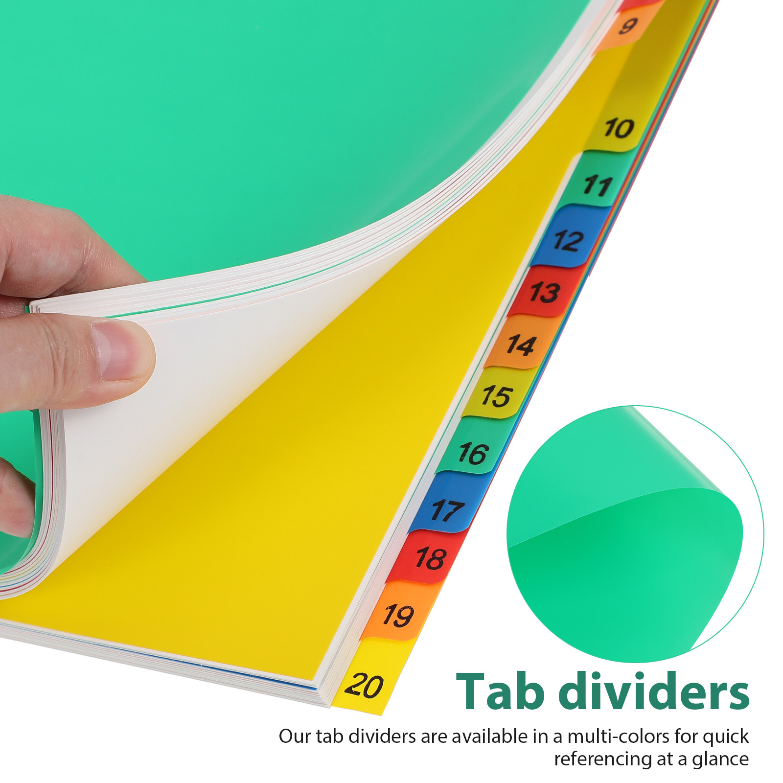 20ページ A4サイズ カラーコード付きプラスチックタブディ - Tab Divider A4 のレビューと価格