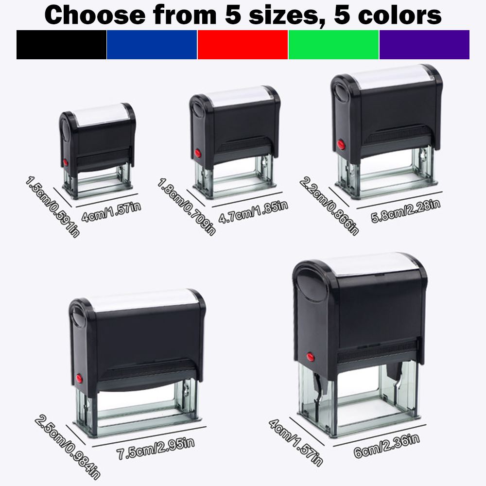 長方形パターンカスタムセルフインキングスタンプ、パーソナライ - Rubber Date Stamp のレビューと価格