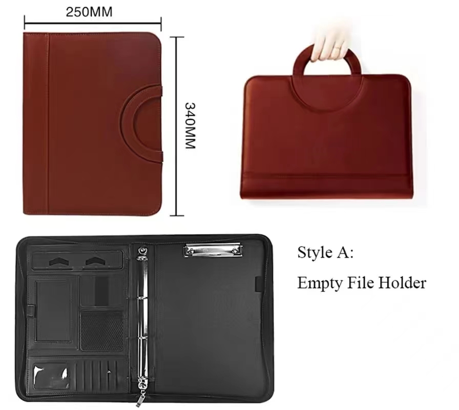PU レザー A4 ジッパー電卓バインダー会議ファイルパッド - Binder A4 Lever のレビューと価格