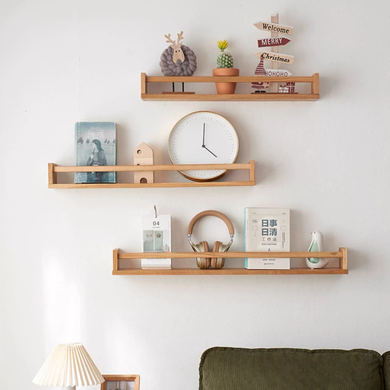 キッチンスパイスオーガナイザー、無垢材ウォールシェルフ、防湿 - Magazine Holder Rack のレビューと価格