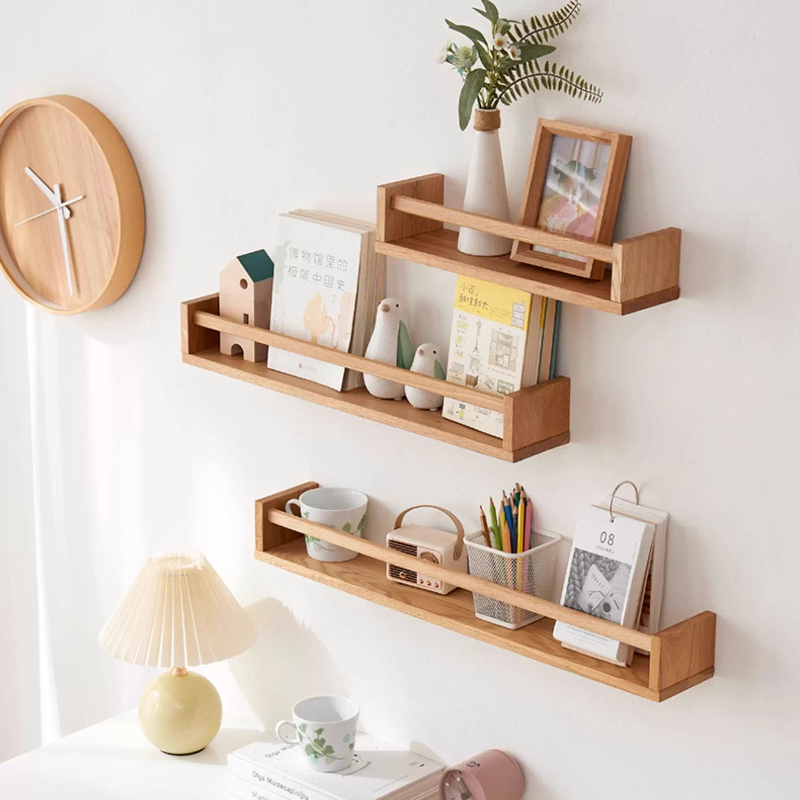キッチンスパイスオーガナイザー、無垢材ウォールシェルフ、防湿 - Magazine Holder Rack のレビューと価格