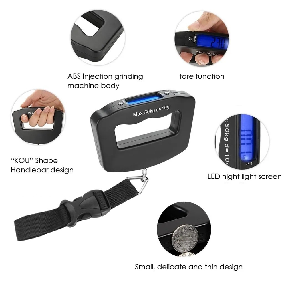 ポータブル LCD デジタル吊りスケール荷物スーツケース手荷 - Tape Dispenser Weighted のレビューと価格